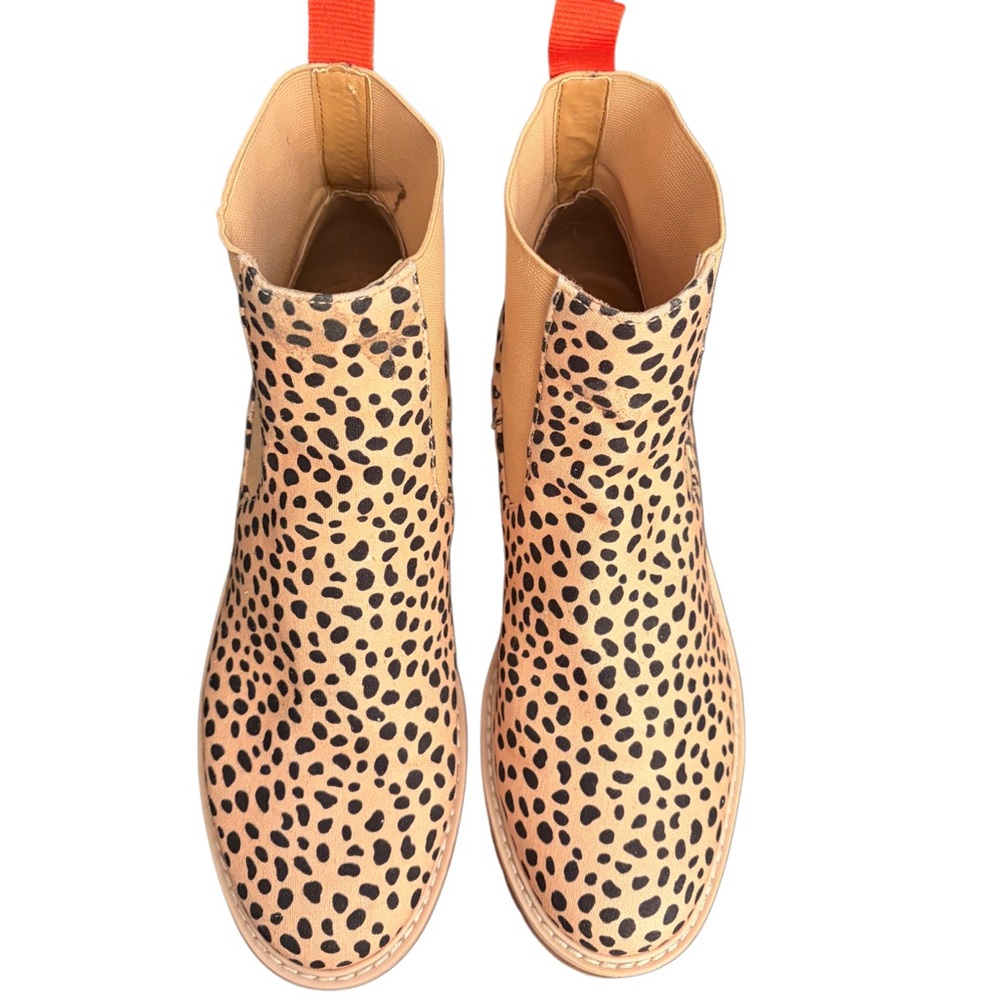 Dolce Vita Animal Print Boots with Red Accent